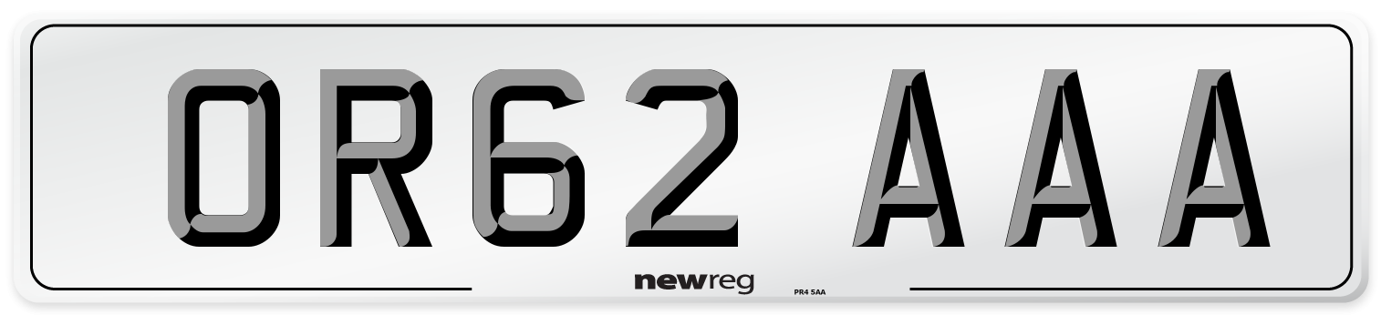 OR62 AAA Number Plate from New Reg